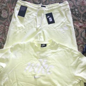 Neon Yellow Nike Shirt and Sweat Pants Outfit